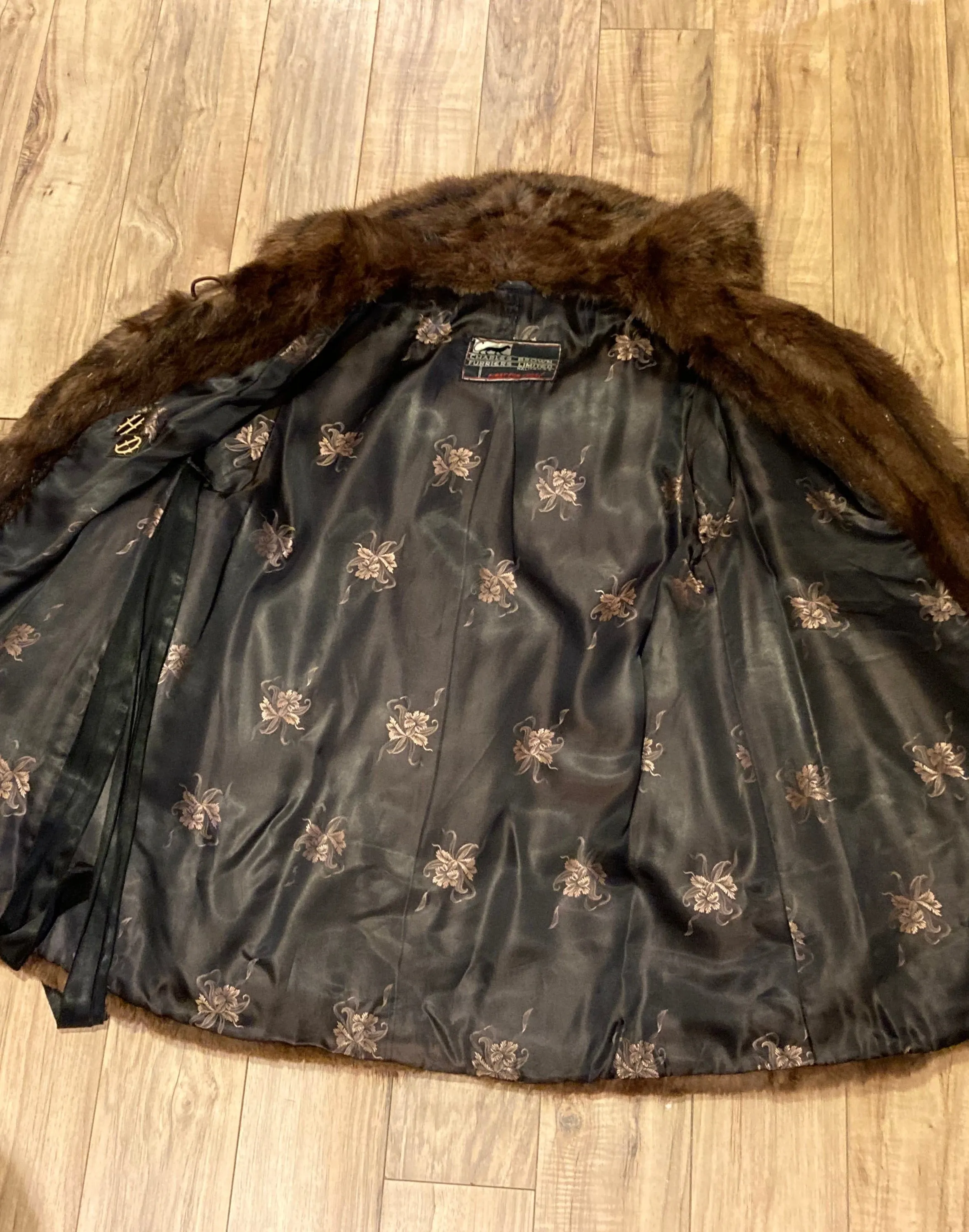 Vintage Charles Brown Furriers LTD Fur Coat, Made in Halifax, Chest 42”